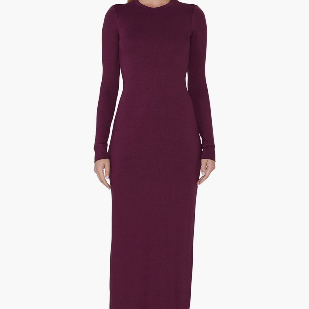 AFRM Long Sleeve Burgundy Maxi Dress